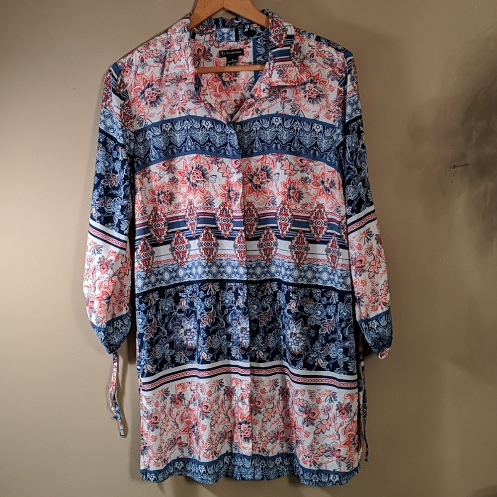 Women's New Directions Floral Buttonup Shirt